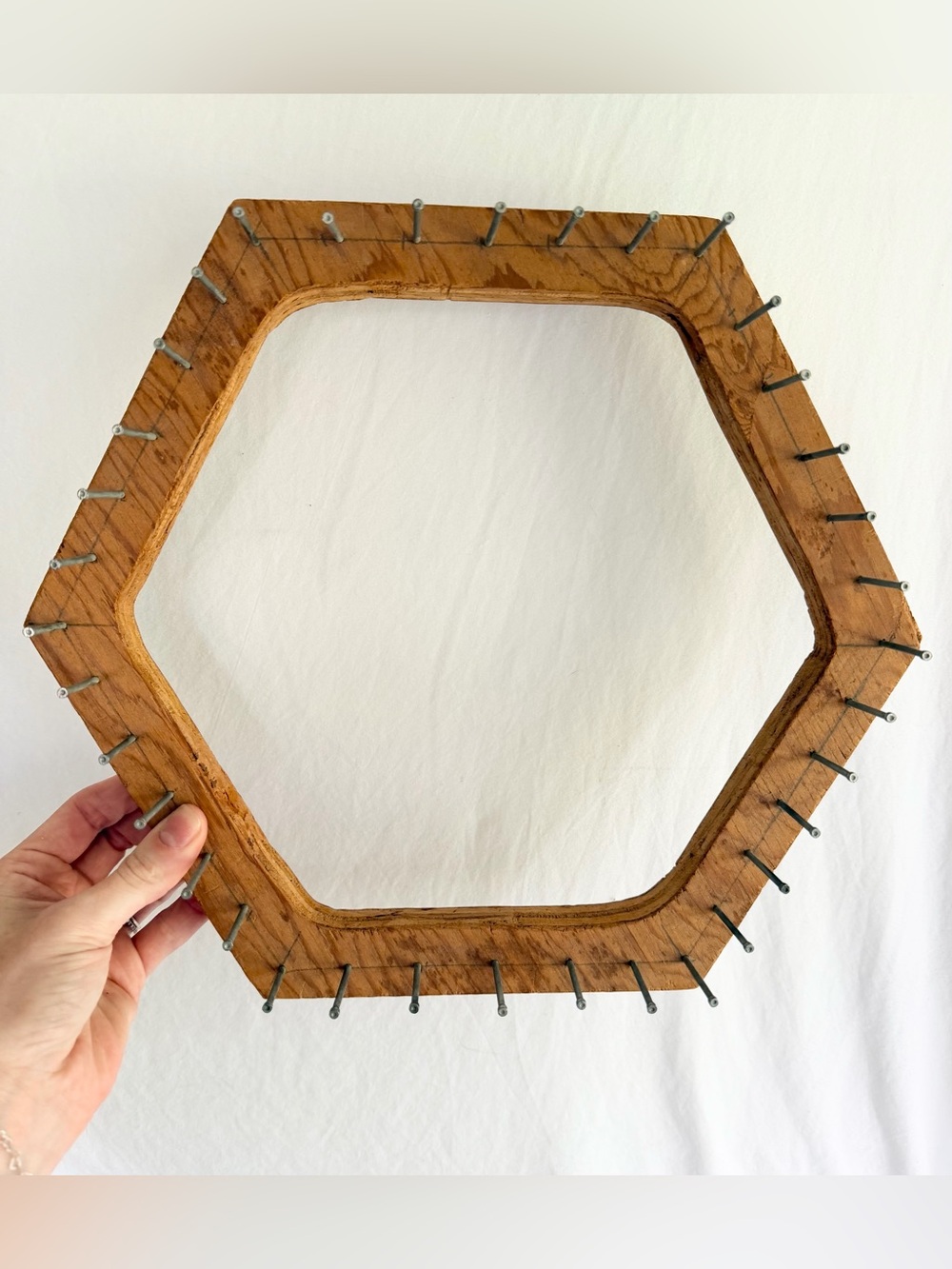 Vintage Wooden Hexagon Loom